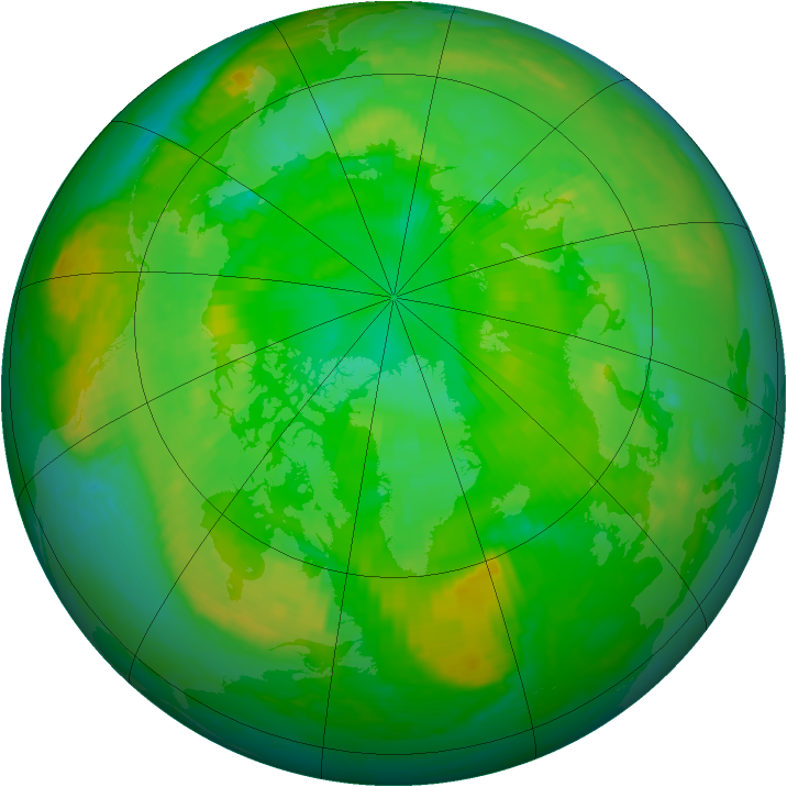 Arctic ozone map for 07 July 1999